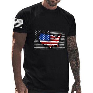 United States of America Map Shirt American Flag Print